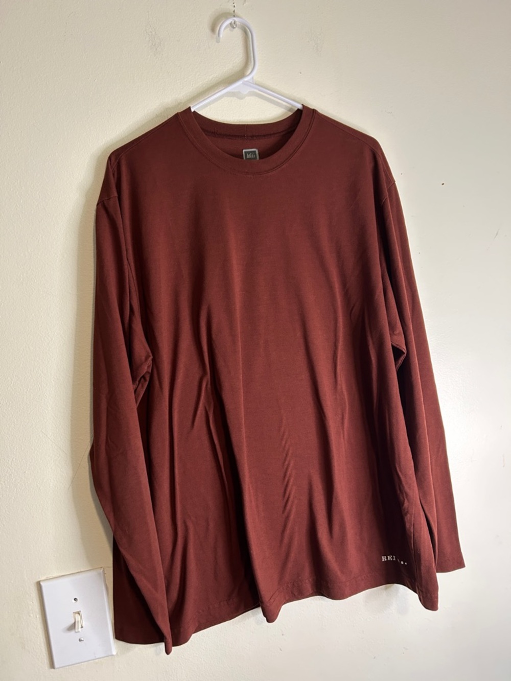 REI Men's Long-Sleeve Crewneck Shirt - Deep Rust